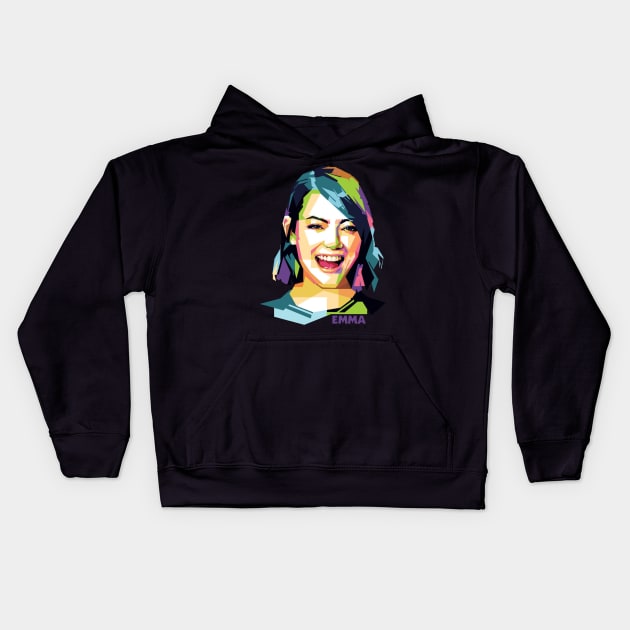 Celebrity Emma Stone Kids Hoodie by MelCerries